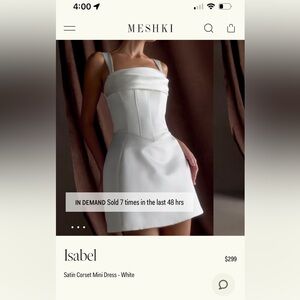 Meshki Isabel Satin Corset Mini Dress